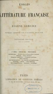 Cover of: Essais de littérature française