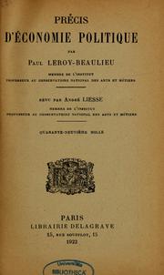 Cover of: Précis d'économie politique by Paul Leroy-Beaulieu