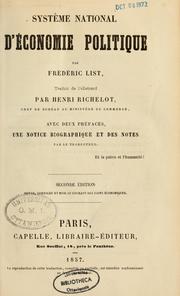 Cover of: Système national d'économie politique by List, Friedrich