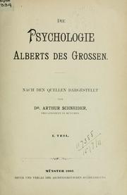 Cover of: Die Psychologie Alberts des Grossen: nach den Quellen dargestellt