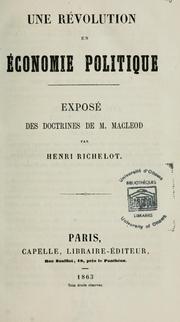 Une révolution en économie politique by Henri Richelot