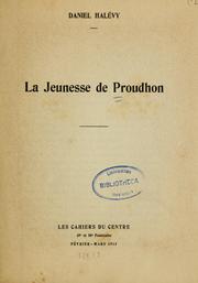 Cover of: La jeunesse de Proudhon