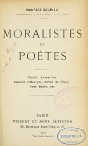 Cover of: Moralistes et poètes ... by Maurice Anatole Souriau