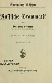 Cover of: Russische Grammatik