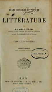 Cover of: Traité théorique et pratique de littérature