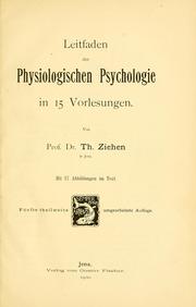 Cover of: Leitfaden der physiologischen Psychologie by Th Ziehen