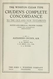 Cover of: The Winston clear type Cruden's complete concordance to the Old and New Testaments