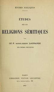 Cover of: Etudes sur les Religions Sèmitiques