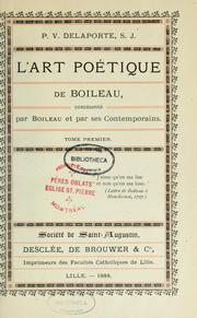 Cover of: L'Art poétique