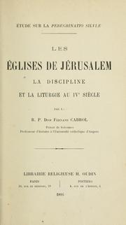 Cover of: Les Eglises de Jérusalem by Fernand Cabrol