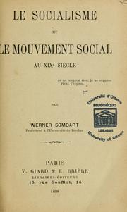 Cover of: Le socialisme et le mouvement social au XIXe siècle