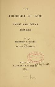 Cover of: The thought of God in hymns and poems. by Frederick Lucian Hosmer