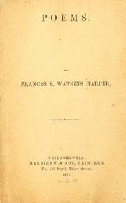 Cover of: Poems by Frances Ellen Watkins Harper