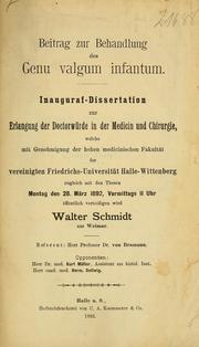 Beitrag zur Behandlung des Genu valgum infantum by Walter Schmidt