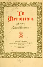 Cover of: In memoriam Elbert and Alice Hubbard.
