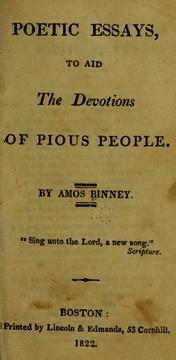 Cover of: Poetic essays, to aid the devotions of pious people