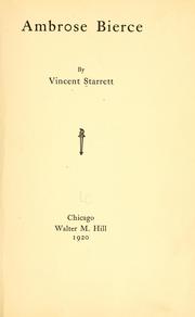 Cover of: Ambrose Bierce by Vincent Starrett