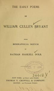 Cover of: The early poems of William Cullen Bryant