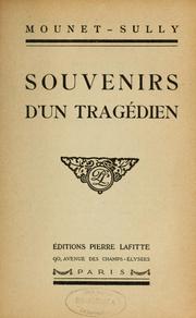 Cover of: Souvenirs d'un tragédien.