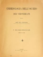 Cover of: Embriologia dell'occhio dei vertebrati by Giuseppe Cirincione