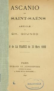 Cover of: Ascanio de C. Saint-Saëns