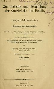 Cover of: Zur statistik und Behandlung der Querbruche der Patella