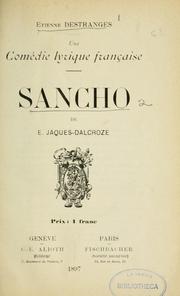 Cover of: Sancho by Étienne Destranges