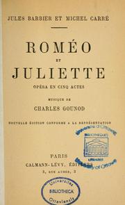 Cover of: Roméo et Juliette: opéra en cinq actes