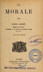 Cover of: La morale by Janet, Paul