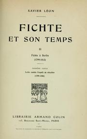 Cover of: Fichte et son temps