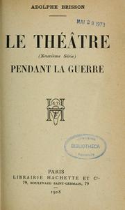 Cover of: Le théâtre (9. série) pendant la guerre