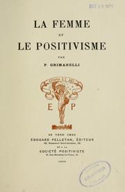 Cover of: La Femme et le positivisme