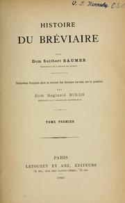 Cover of: Histoire du bréviaire by Suitbert Bäumer