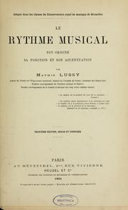 Cover of: Le rythme musical