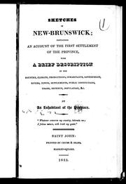 Cover of: Sketches of New-Brunswick by Fisher, Peter