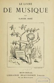 Cover of: Le livre de musique by Claude Augé