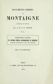 Cover of: Documents inédits sur Montaigne