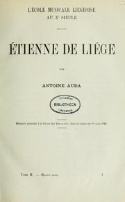 Cover of: Etienne de Liege by Antoine Auda