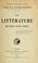 Cover of: La littérature
