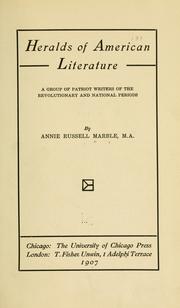 Cover of: Heralds of American literature by Annie Russell Marble