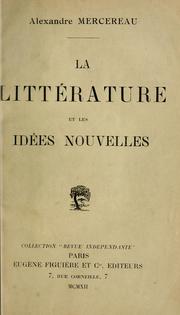 Cover of: La Littérature et les idées nouvelles