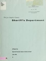 Cover of: The Los Angeles County Sheriff's Department: a report