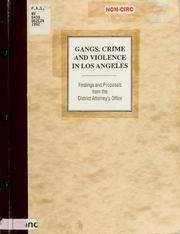 Cover of: Gangs, crime and violence in Los Angeles by Fred Register