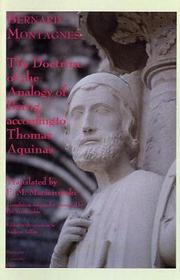 Cover of: The Doctrine of the Analogy of Being According to Thomas Aquinas (Marquette Studies in Philosophy)