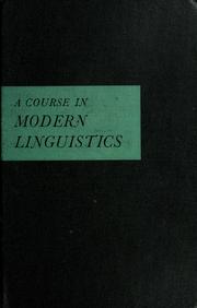 A course in modern linguistics by Charles Francis Hockett