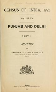 Cover of: Census of India, 1921 by India. Census Commissioner.