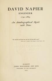 Cover of: David Napier, engineer, 1790-1869 by David Dehane Napier