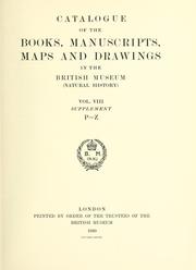 Cover of: Catalogue of the books, manuscripts, maps and drawings in the British Museum (Natural History).