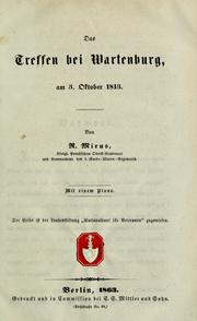 Cover of: Das Treffen bei Wartenburg, am 3. Oktober 1813 by R. Mirus