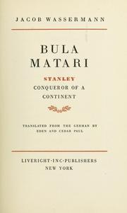 Cover of: Bula Matari by Jakob Wassermann